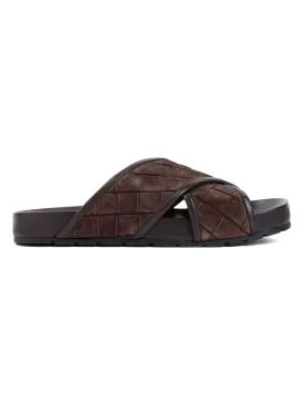 Men's Tarik Criss Cross Sandal in Brown | Size 41 | 786883V3QE0