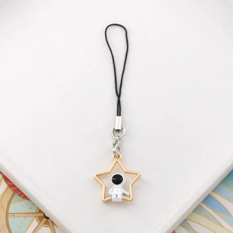 Modern Style Astronaut Alloy Plating Bag Pendant Keychain