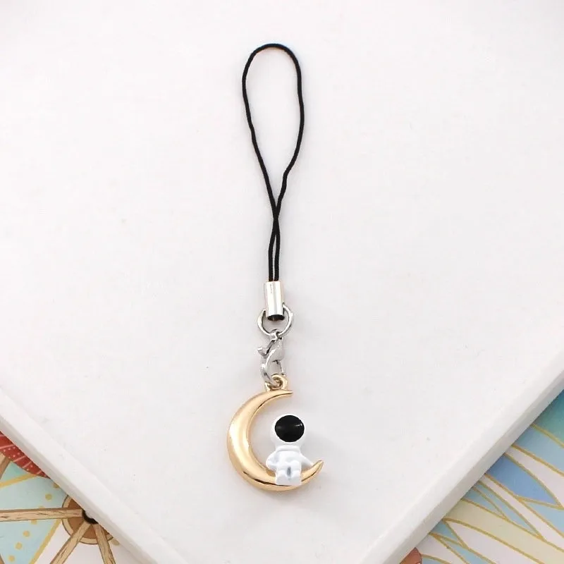 Modern Style Astronaut Alloy Plating Bag Pendant Keychain