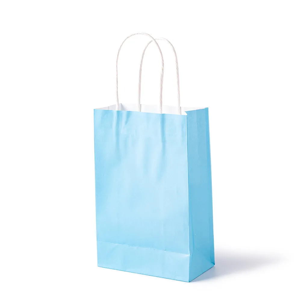 Pale Blue Party Bags with Handles (x12)
