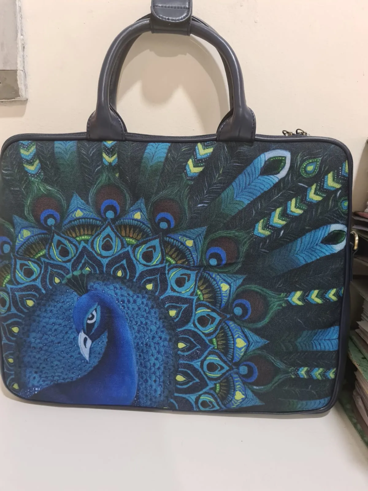 Peacock Printed laptop sleeve