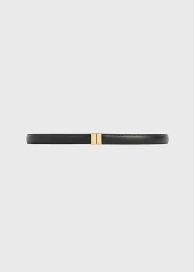 Slide clasp leather belt black