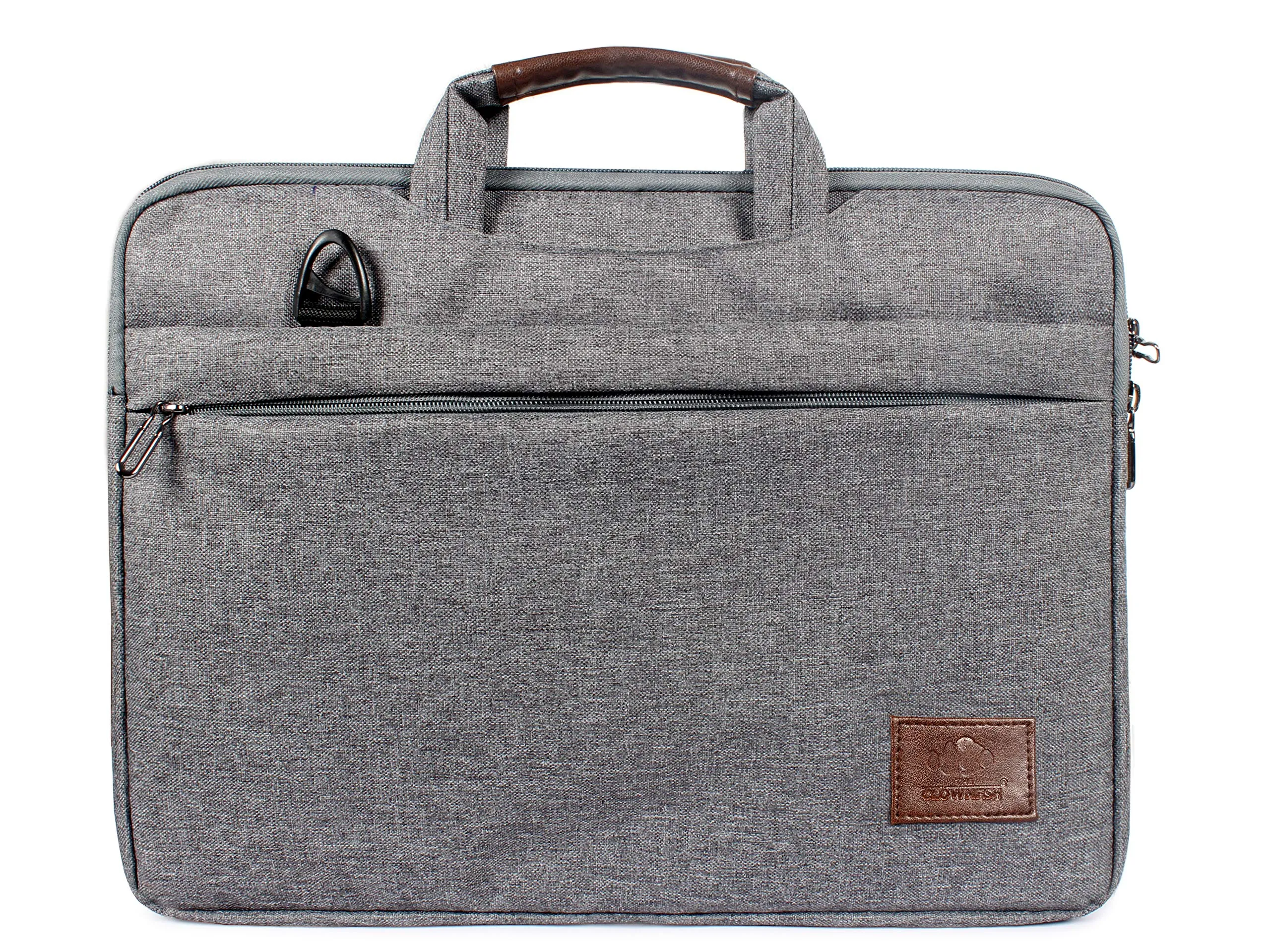 Slim Laptop Briefcase with Cushioned Compartment | 15.6 inch | Grey