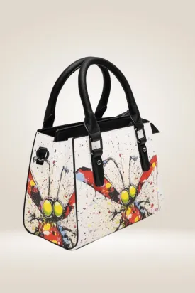 Spray Paint Bug White Satchel Bag