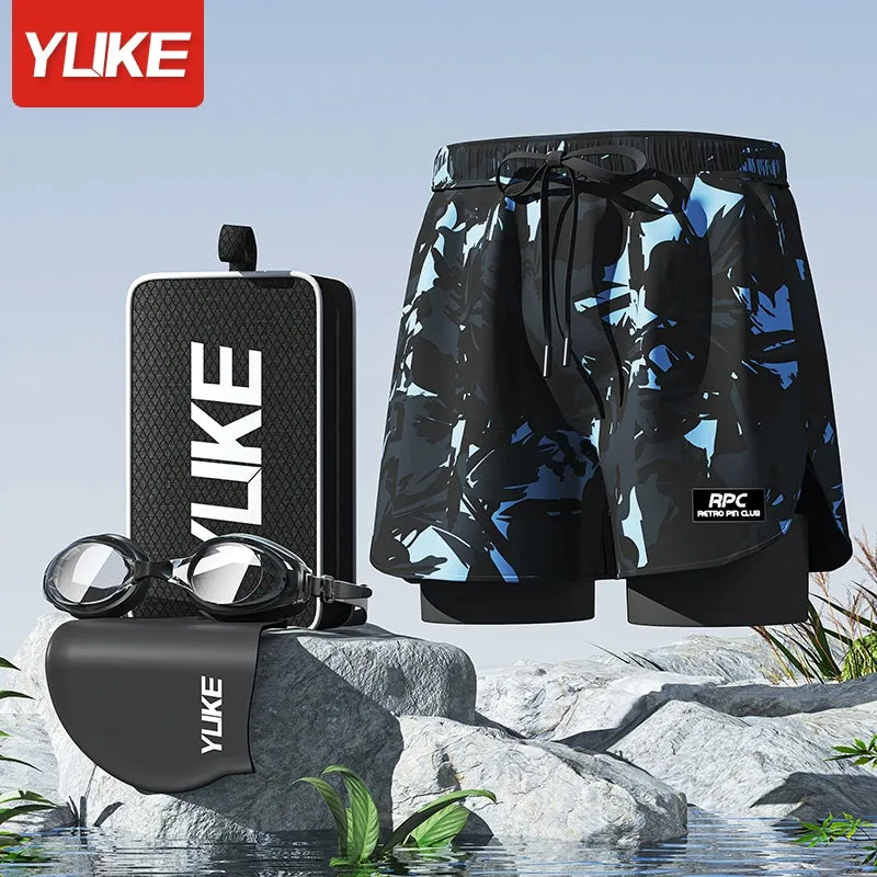 Swimming Trunks Men's Quick-Drying Plus Size Anti-Embarrassment 2024 New Arrival Swimming Trunks Professional Beach Pants Full Set Swimming Equipment