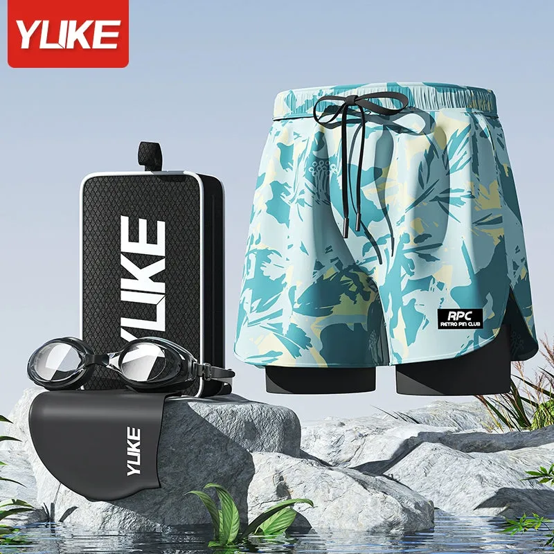 Swimming Trunks Men's Quick-Drying Plus Size Anti-Embarrassment 2024 New Arrival Swimming Trunks Professional Beach Pants Full Set Swimming Equipment