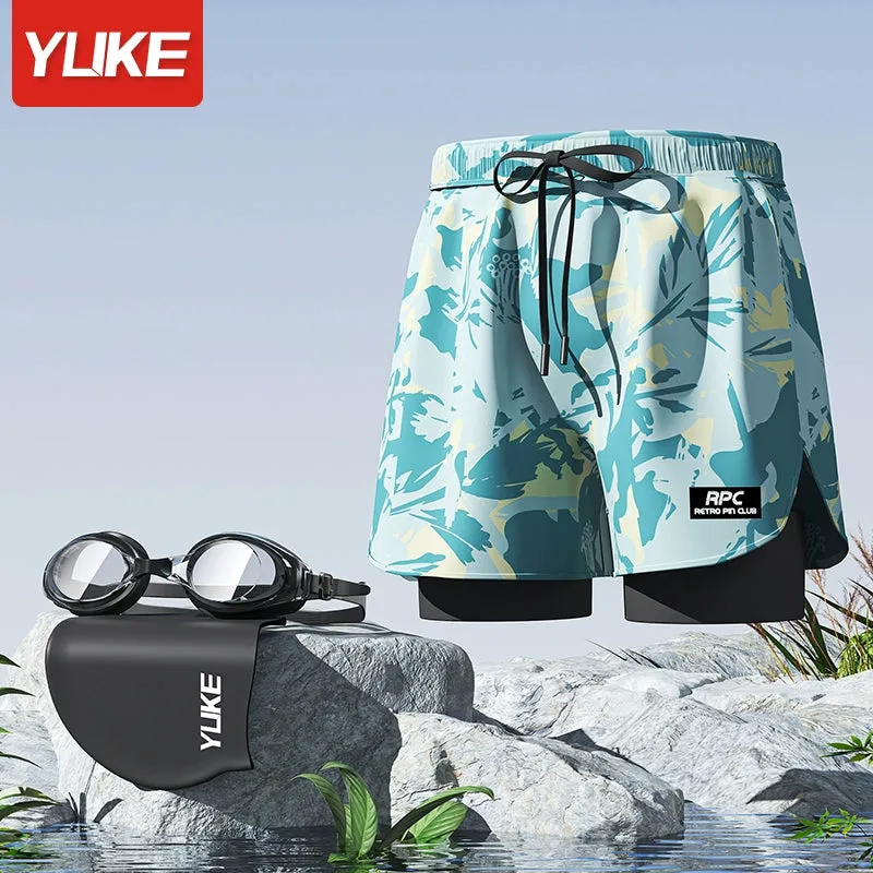 Swimming Trunks Men's Quick-Drying Plus Size Anti-Embarrassment 2024 New Arrival Swimming Trunks Professional Beach Pants Full Set Swimming Equipment