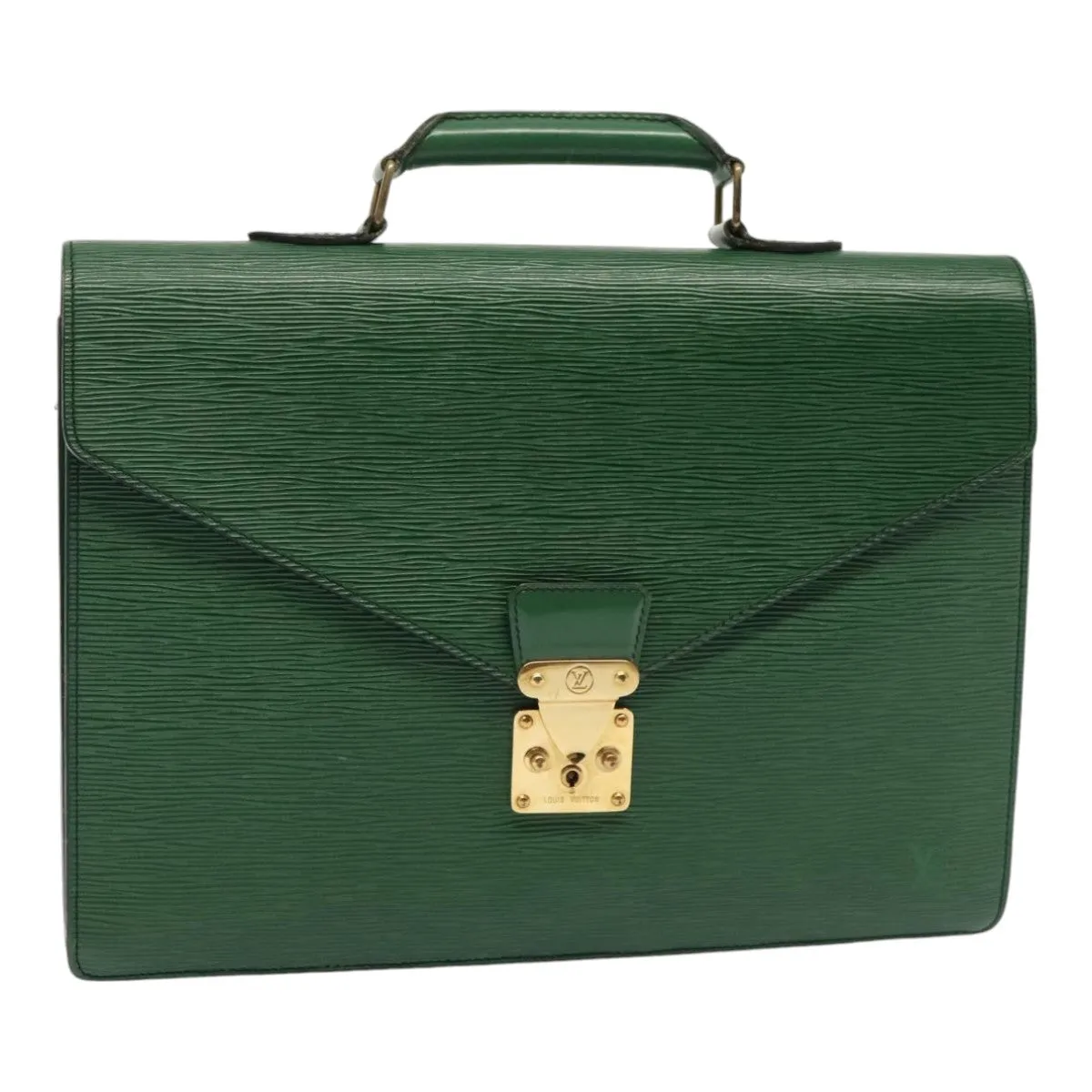 Trendy Inspired Louis Vuitton Epi Serviette Conseiller Briefcase Green M54424 Lv Auth 86730