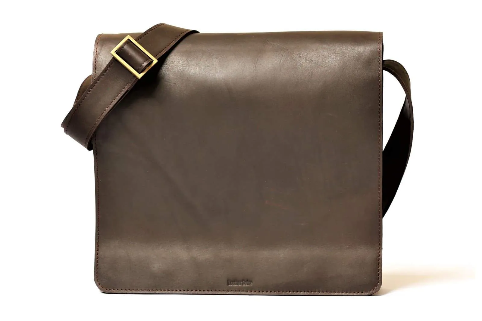 Urban Modernizer 14" leather laptop Messenger bag - Dark Brown