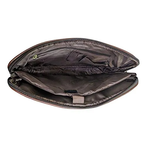 Vegan & Tweed 15.6 Inch Laptop Messenger Bag with Pouch -English Grey Checks
