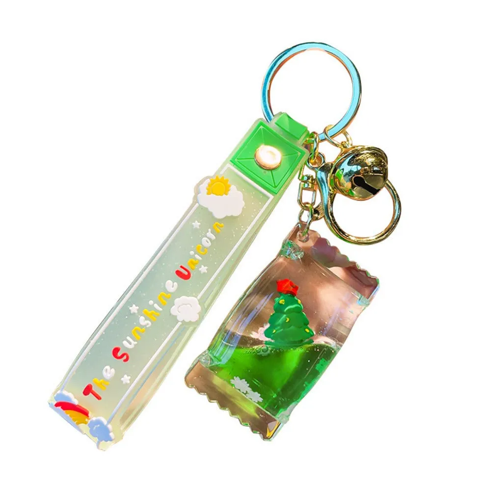 Wholesale Acrylic Floating Christmas Cartoon Acrylic Liquid Keychain