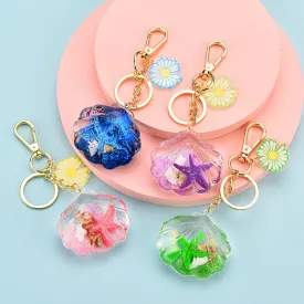 Wholesale Acrylic Oiled Starfish  Floating Keychains