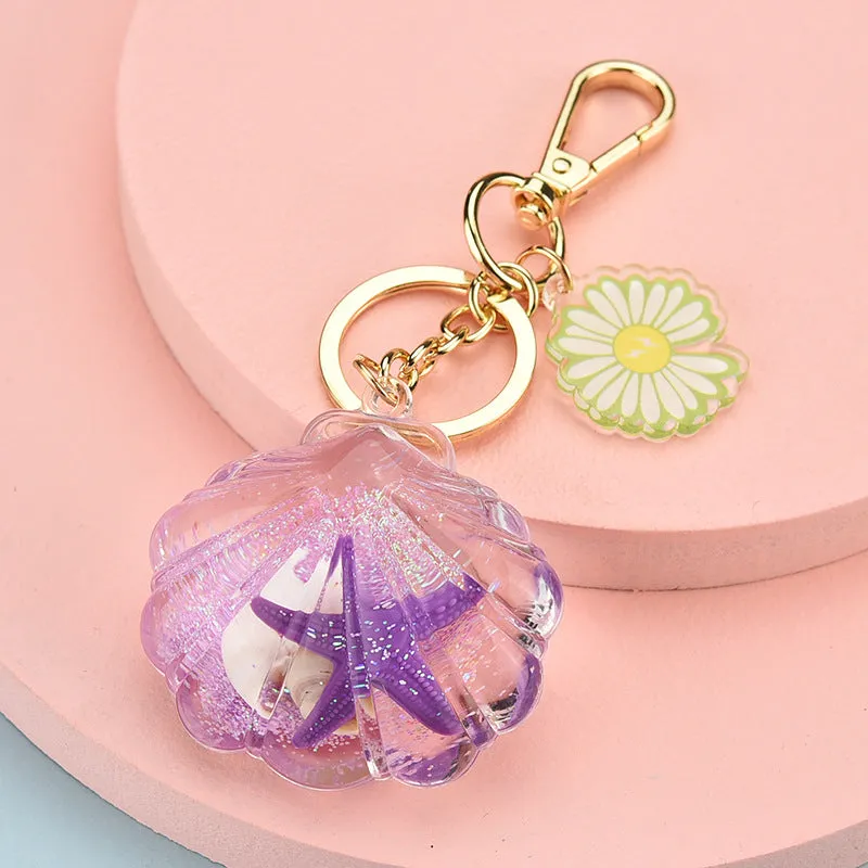 Wholesale Acrylic Oiled Starfish  Floating Keychains