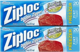 Ziploc Freezer Bags, Pint Size - 20 Ct - 2 Pk